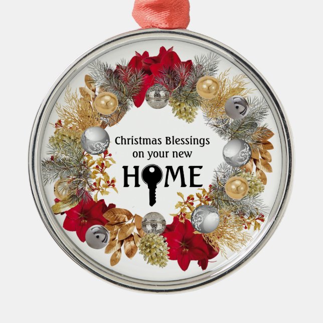 Ornement En Métal Agent immobilier Fermeture Cadeau cadeau de Noël B (Devant)