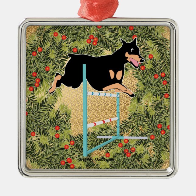 Ornement En Métal Agilité Doberman (Devant)