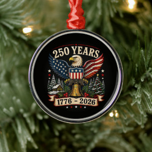 Ornement En Métal Aigle de Noël patriotique pour le 250e anniversair