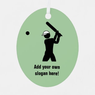 Ornement En Métal Aime le cricket - un joueur de cricket à la batte 