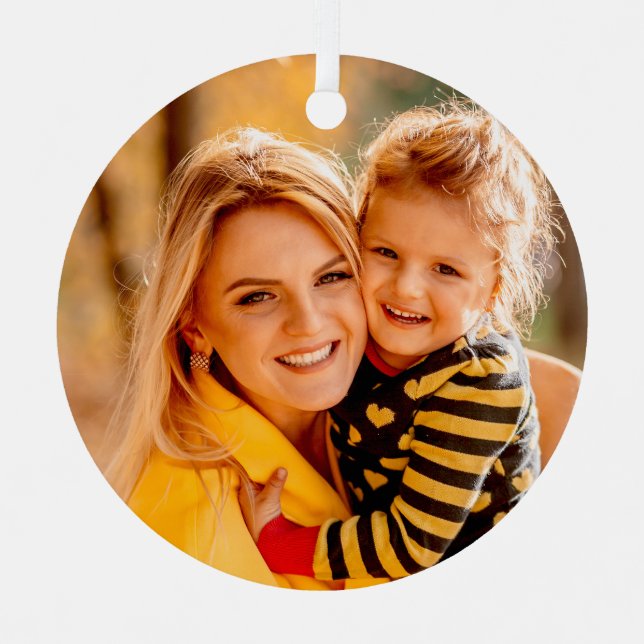 Ornement En Métal Ajouter votre propre Modèle photo (Recto)