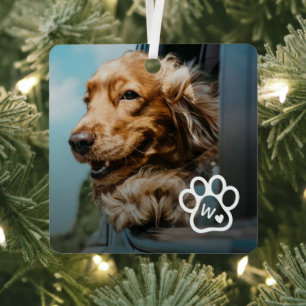 Ornement En Métal Ajoutez Votre Propre Photo Monogramme Chiens Anima