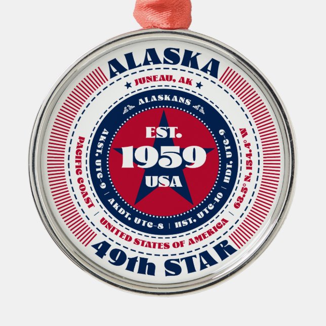 Ornement En Métal Alaska 49th State Christmas Ornament (Devant)