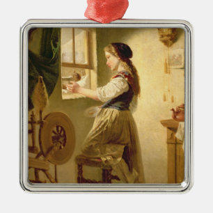 Ornement En Métal Alimentation des oiseaux en hiver