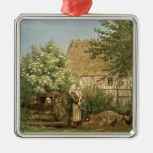 Ornement En Métal Alimentation des poulets