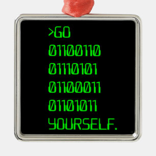 Ornement En Métal Allez (mot de malédiction binaire) vous-même