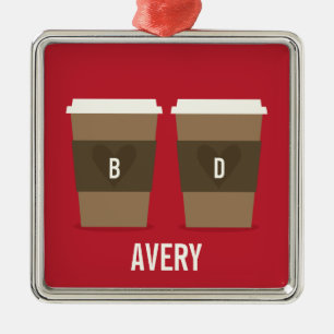 Ornement En Métal Amour de tasse de café