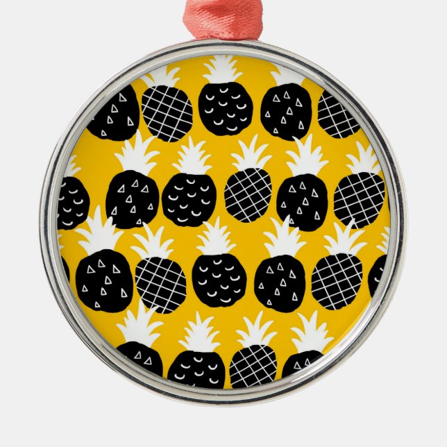 Ornement En Métal Ananas noir (Devant)
