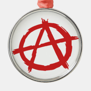 Ornement En Métal Anarchiste rouge un logo d'anarchie de symbole