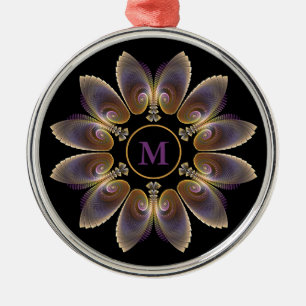 Ornement En Métal Ange Abstraite ailes Mandala Monogramme fractal