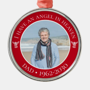 Ornement En Métal Ange au Ciel Papa Photo de souvenir
