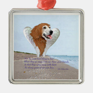 Ornement En Métal Ange Golden Retriever