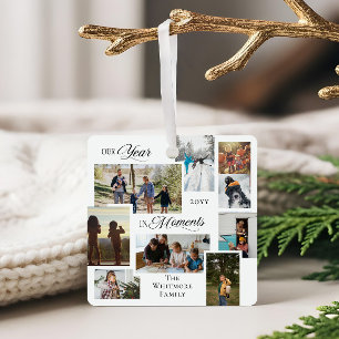 Ornement En Métal Année en instants Famille Photo Collage Keepsaké C