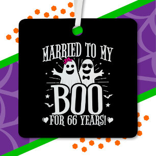 Ornement En Métal Anniversaire de Mariage d'Octobre Drôle 66e Annive