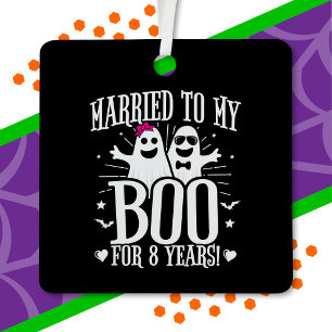 Ornement En Métal Anniversaire de mariage d'octobre drôle 8e anniver