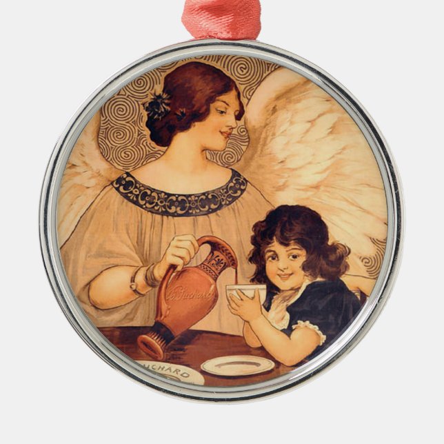 Ornement En Métal Antique française au chocolat (Devant)