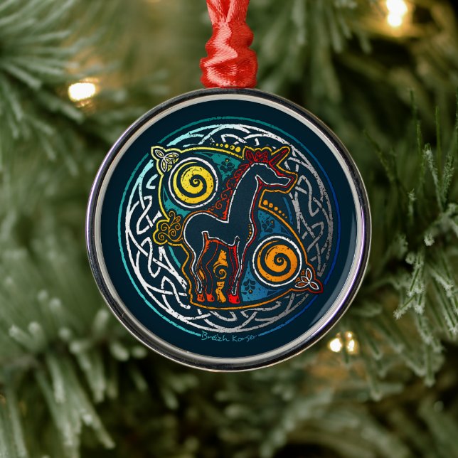 Ornement En Métal Antique licorne celtique (Arbre)