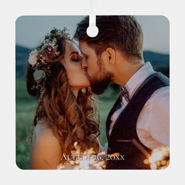 Ornement En Métal Any Personalized Dated Photo  (Recto)