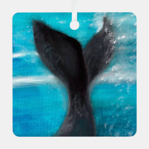 Ornement En Métal Aquarelle à queue de baleine
