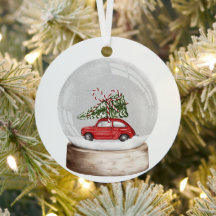 aquarelle illustration d'un globe de neige de Noël