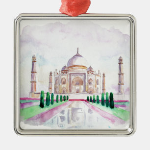 Ornement En Métal Aquarelle le Taj Mahal