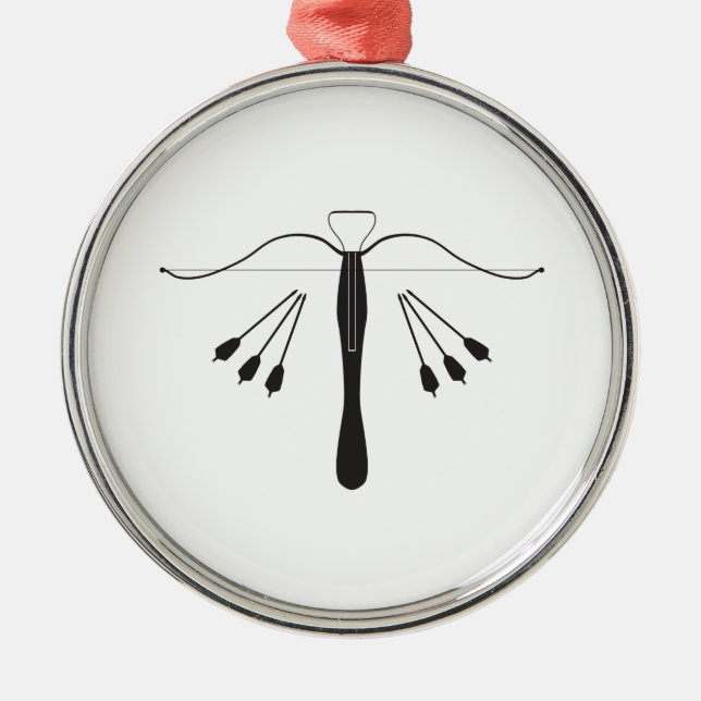 Ornement En Métal Arbalète Et Boulons Fixés En Silhouette (Devant)