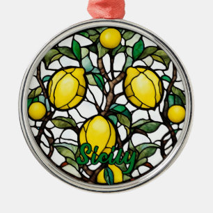 Ornement En Métal Arbre de citron de Sicile Souvenir