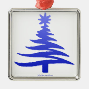 Ornement En Métal Arbre de Noël Cobalt bleu