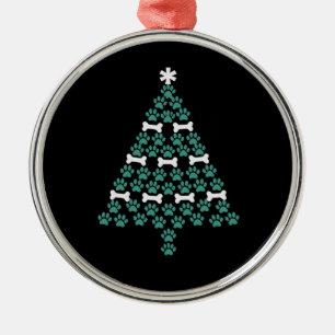 Ornement En Métal Arbre de Noël Patte de Chien Cadeau de Noël Mignon