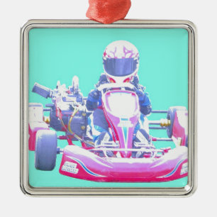 Ornement En Métal Arrière - plan Emballer-Bleu de kart