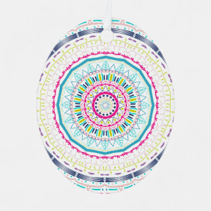 Ornement En Métal Art de mandala coloré vibrant