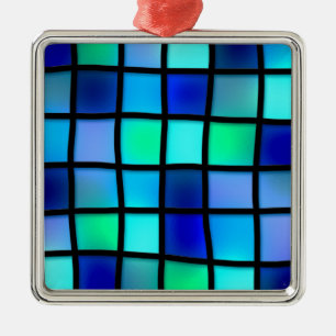 Ornement En Métal Art de verre coloré bleu turquoise vert violet