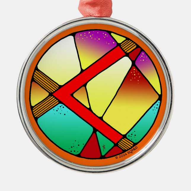 Ornement En Métal Art Nouveau Kenaz Rune de la créativité (Devant)