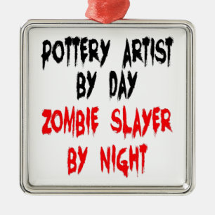 Ornement En Métal Artiste poterie Zombie Slayer