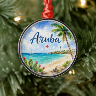 Ornement En Métal Aruba île caraïbe néerlandaise souvenir de voyage