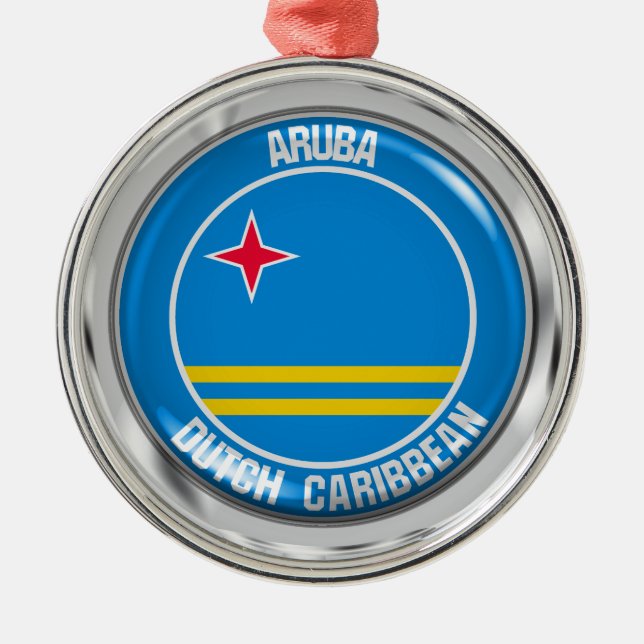 Ornement En Métal Aruba Round Emblem (Devant)