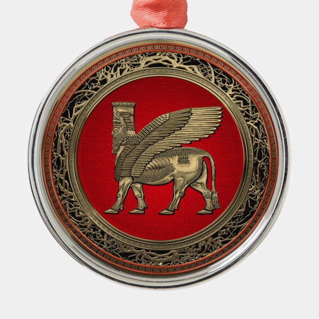 Ornement En Métal Assyrian Winged Bull (Devant)