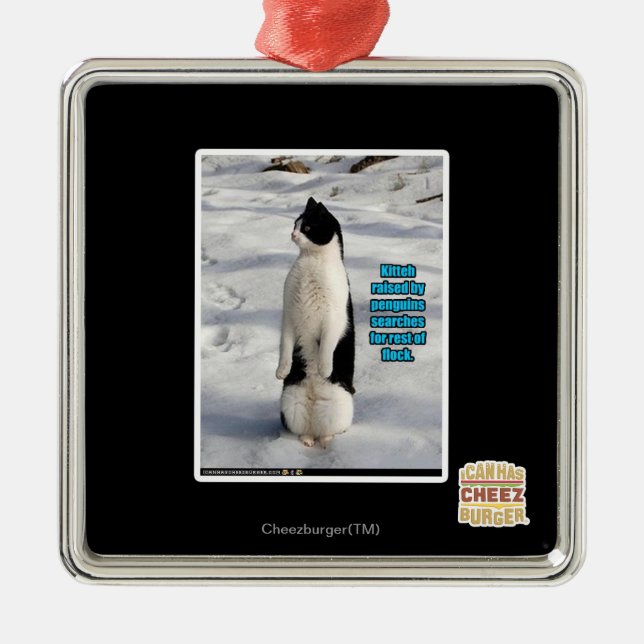 Ornement En Métal Augmenté par des pingouins (Devant)