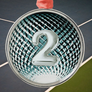 Ornement En Métal Autocollant de médaille d'argent, gagnant de la 2e