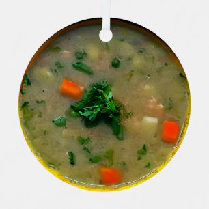 Ornement En Métal Avoir un Souper Christmas Jeu de nourriture amus