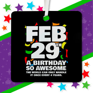 Ornement En Métal Awesome Anniversaire 2024 Leap Day Leap Année 29 f