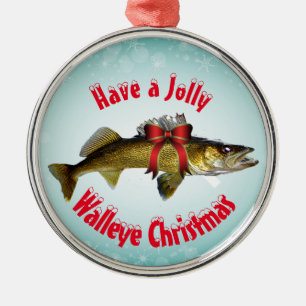 Ornement En Métal "Ayez un Jolly Walleye Christmas"
