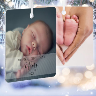 Ornement En Métal Baby 2 Photo Mon premier Noël
