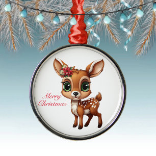 Ornement En Métal Baby Deer, Fawn, Doit 🦌 🎄 Joyeux Noël