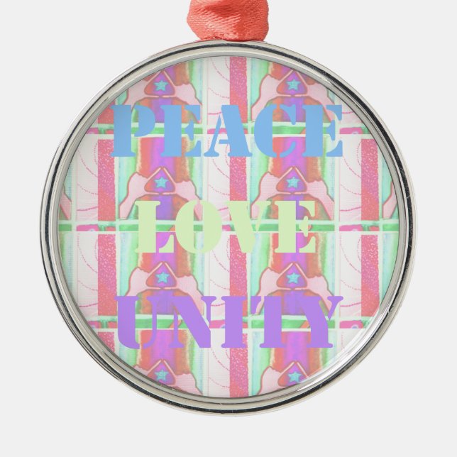 Ornement En Métal Baby Kids Peace Love Unity Hakuna Matata design.p (Devant)