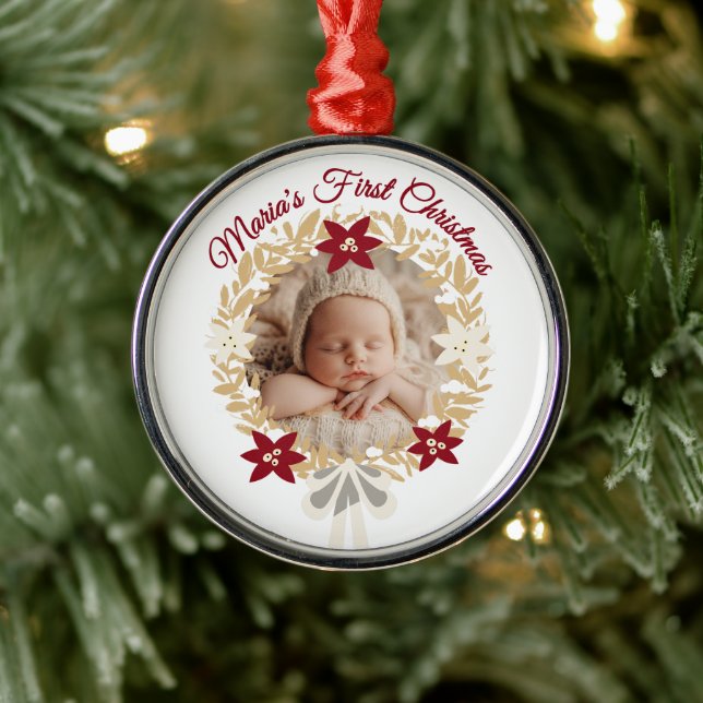 Ornement En Métal Baby’s First Christmas Gold Wreath  (Arbre)