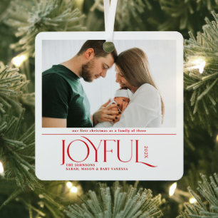 Ornement En Métal Babys First Christmas Joyful Faire-part de naissan