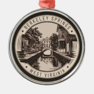 Ornement En Métal Badge d'illustration Berkeley Springs West Virgini