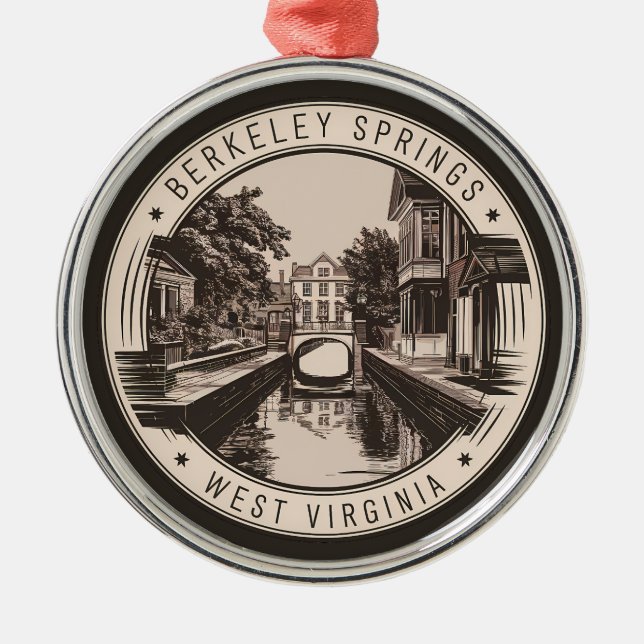 Ornement En Métal Badge d'illustration Berkeley Springs West Virgini (Devant)