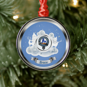 Ornement En Métal Badge du clan Bruce dans la scène d'hiver Noël